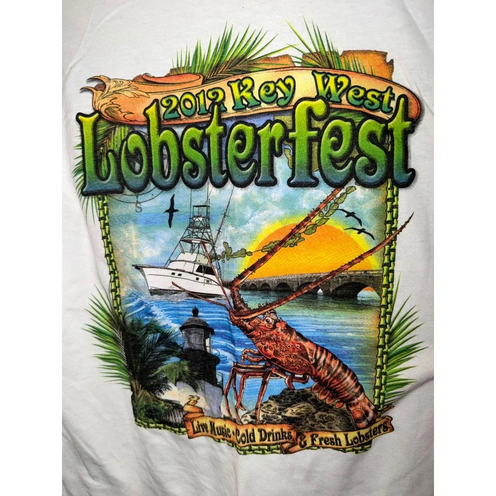 Gildan Corona Extra Key West Lobsterfest‎ 2012 Graphic T-Shirt White Mens Small